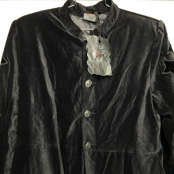 Vintage Raven Gothic Dracula Steampunk Victorian Long Velvet Trench Coat Vampire